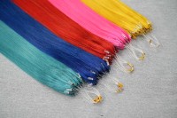 Ekstensi Rambut Remy Brasil Super Double Drawn Micro Beads Nano Rings Feather Extension Machine Double Weft Warna Dapat Disesuaikan