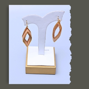 Luxury Ethnic Namayo Hand Beaded <b>Drop</b> <b>Earrings</b> Geometric Design 304 Stainless Steel 24k <b>Gold</b> Plated Lightweight Daily Wear - Product Image 3