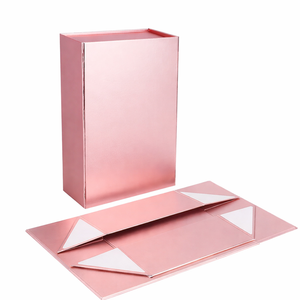 Boîte d'emballage cosmétique personnalisée, boîte cadeau rigide pliable pour cosmétiques, emballage en papier métallisé laser, fabricant de logo personnalisé - Product Image 2