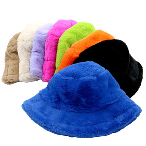 Chapeau Bob Hiver Doux en Fausse Fourrure pour Femme, Couleur Unie, Peluche, Chapeau de Pêcheur d'Extérieur, Chaud, en Polaire Teddy - Product Image 3