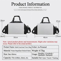 Sac de sport multifonctionnel OEM ODM étanche 3-en-1 avec compartiment à chaussures séparé et séparation sec/humide pour l'entraînement et la gym