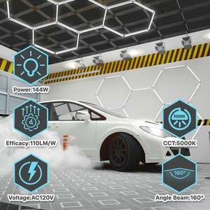 Hexagone Led Tube Connecteur Mexique Taller Car Care Center <span class=keywords><strong>Moto</strong></span> <span class=keywords><strong>Garage</strong></span> Overhead Mount - Product Image 2
