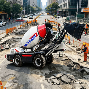 Camions mélangeurs à béton diesel mobiles à <span class=keywords><strong>prix</strong></span> avantageux avec bras de chargement automatique, capacité de 3 m3, camion mélangeur à béton autochargeant - Product Image 1