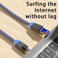 Kabel Patch Ethernet SFTP Twist Pairs RJ45 Cat8 Cat7 Cat6 Cat5 dengan Selubung PVC, Panjang Sesuai Pesanan 1M-20M