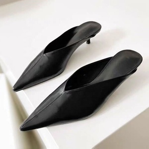 Women Low Thin Heels Slippers Sexy <b>Pointed</b> <b>Toe</b> on Shoes Dress Summer Outdoor Office Ladies Sandals - Product Image 5