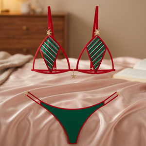 Soutien-gorge de sport respirant et écologique pour femme, grande taille, avec maintien moyen, bordure en dentelle et design épuré - Product Image 3
