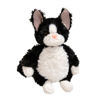 Peluche réaliste de chat tuxedo en deux couleurs et en différentes poses, idéale pour les enfants, la décoration intérieure et comme cadeau confortable