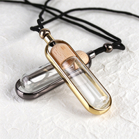 Flacon diffuseur de parfum en verre à paroi mince de 10 ml, flacon de parfum pour voiture avec bouchon en bois et corde de suspension, petit flacon de parfum