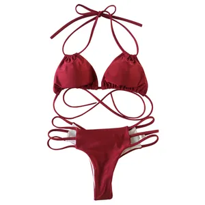 Moda Mini Micro Bikini oil dance red al por mayor precio