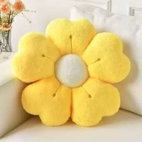 Coussin de siège, oreiller décoratif, coussin en polaire, coussin de dossier, tapis Tatami pour fenêtre en baie, en forme de fleur de marguerite orange, jaune et blanche, avec motif lapin à nœud