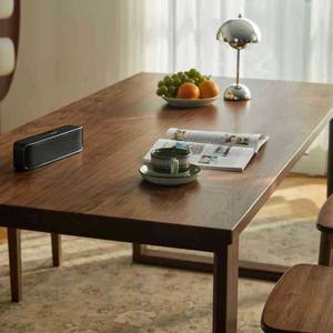 Table à manger en bois de noyer noir, rectangulaire, en bois massif, style scandinave, structure de support stable, meubles de salle à manger - Product Image 4