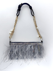 Bolso de mujer de felpa retro INS, bolso de felpa con cadena de perlas y borlas, bolso cruzado de estilo Hada europeo y americano - Product Image 5