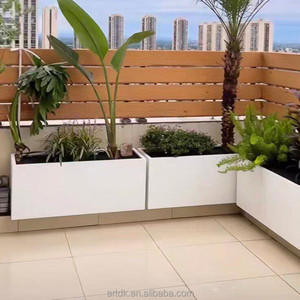 H064 Vase moderne minimaliste en acier inoxydable avec éclairage LED, jardinière décorative pour hôtels, toits, jardins, terrasses et espaces publics - Product Image 5