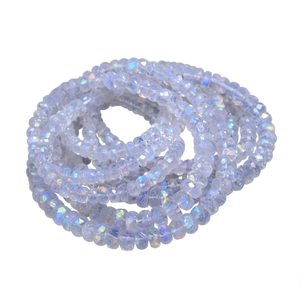 Meilleure qualité arc-en-ciel pierre de lune facettes Rondelle perles 4mm - 6mm naturel Transparent bleu Flashy pierre de lune pierres précieuses perles brins - Product Image 1