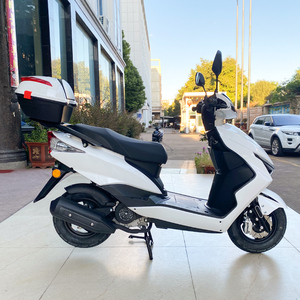 Scooter à essence M12 blanc <span class=keywords><strong>50cc</strong></span> pour adultes 60 km/h pneus 10 pouces pare-brise freins à disque et à tambour avec coffre adapté - Product Image 3