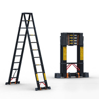 Échelle industrielle pliable double face, design moderne, acier inoxydable, escalier multifonctionnel, échelles à marches pour utilisation en entrepôt