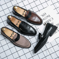 Mocassins plats à pampilles pour hommes 2025 – Chaussures habillées en cuir souple respirant pour mariage, automne-hiver, motif léopard en PU