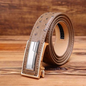 Hot Selling New Strauß Design Hochwertiger Luxus Formale Echt leder Casual Ratsche Herren gürtel mit automatischer Schnalle - Product Image 5