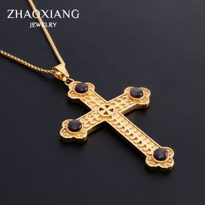 Collares con Colgantes de Cruz, Joyería Chapada en Oro, Accesorios de Acero Inoxidable, Cadenas de Moda - Product Image 3