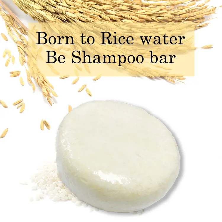 Barra de champú de plástico sin residuos para el cuidado del cabello, barra de champú sólido para la pérdida de cabello, arroz orgánico, agua, Etiqueta Privada