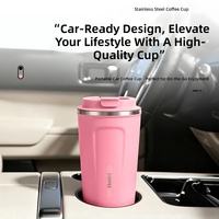 Mug de voyage isotherme portable en acier inoxydable à large ouverture, sans BPA, anti-fuite, compatible porte-gobelet de voiture