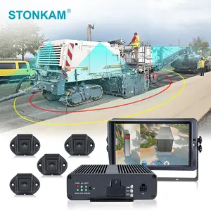 STONKAM AI Kit kamera 360, untuk truk 4CH 1080P deteksi pejalan kaki kalibrasi otomatis LDW + FCW + 5.000 efek 3D GPS opsional