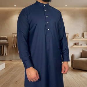 Thobe marocain élégant brodé en polyester pour hommes, vêtements arabes islamiques de qualité supérieure, tenue élégante, confortable et modeste - Product Image 3