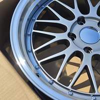 Jantes en alliage rétro à profil profond, design riveté, style tuner classique, jantes de voiture modifiées, peinture personnalisée, 5 trous, course urbaine, automobile