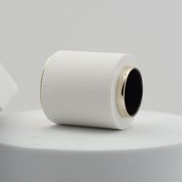Botellas de perfume al por mayor de 15 mm, de ABS resistente, con tapa de rosca superior, forma cilíndrica, con textura de cuero y tapa crimpada.