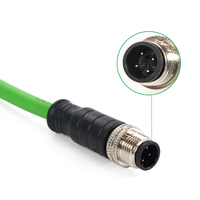 Câble Ethernet Cat6A M12 à connecteur codé A 4 broches mâle-mâle pour caméra industrielle