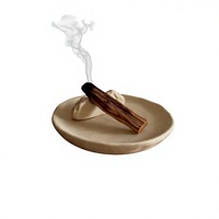 Porte-encens en céramique bio minimaliste fait main, brûleur à bois écologique, plateau décoratif, plat, parfum d'ambiance pour la maison