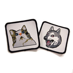 Şapka marka logosu rozeti dokuma yamalar için dokuma yama üzerinde özel demir giyim için - Product Image 2