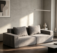 Canapé modulaire sectionnel en blocs, mousse haute densité, emballage sous vide, canapé modulaire pour salon, appartement, intérieur