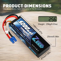 Zeee 2S يبو بطارية 7.4V 5200mAh 80C غطاء واقٍ مزخرف لهاتف آيفون مع EC3 التوصيل ل RC عربات التي تجرها الدواب Truggy الزاحف الوحش سيارة قارب نماذج من الشاحنات