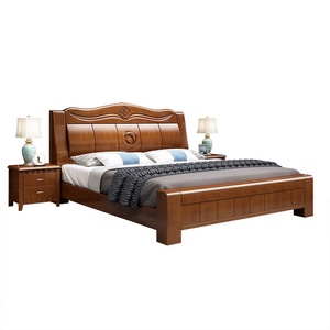 Stile cinese 2021 casa set moderno king size in legno massello telaio camera da letto a buon mercato mobili in legno letto matrimoniale con stoccaggio - Product Image 6