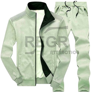 Wholesale OEM Fitted Sweatsuit Tracksuit Zipper Hoodies Jogging Men Jogger <b>Track</b> <b>Suit</b> - Product Image 1
