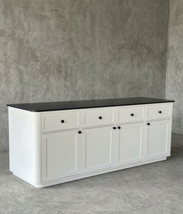 Aparador Moderno Blanco, Mueble Buffet de Madera, Consola de Almacenamiento para Comedor, Sala de Estar, Hotel - Product Image 1