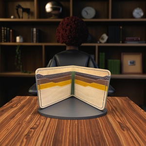 Boshiho Genuine Italian Leather Short Trifold <b>Wallet</b> Lining Money Clip Credit Card Holders <b>RFID</b> <b>Blocking</b> Multi-Function Vintage - Product Image 2