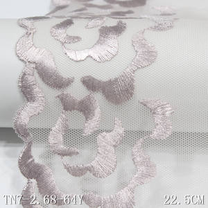 22 من الدانتيل الزهري متعدد الألوان ، تطريز النايلون والبوليستر البرتقالي اللامع - Product Image 5