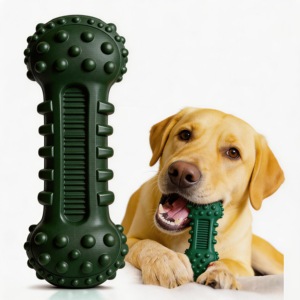Jouet à mâcher en caoutchouc durable pour chiens, grande taille, couleur verte unie, jouet interactif pour animaux de compagnie pour une utilisation en intérieur - Product Image 1