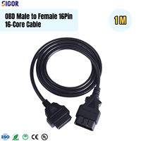 Câble d'extension OBD2 16 broches mâle-femelle, câblage complet standard 1M, longueur personnalisable, câble de diagnostic pour véhicule