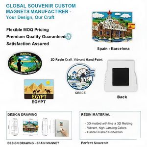 Aimant de réfrigérateur personnalisé 3D Andorre, aimant en résine des Pyrénées, souvenir touristique de vacances, article de boutique cadeau - Product Image 2