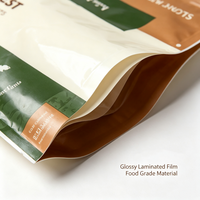 Sachet Doypack Personnalisé OEM, MOQ 500, Qualité Alimentaire, avec Fenêtre Transparente Brillante, pour Fruits Secs, Noix, Mélange de Grains, Snacks Agricoles, Vente au Détail
