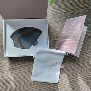 Agate grise naturelle Jade Guasha masseur dispositifs de lifting du visage pour le traitement de déclenchement de thérapie d'acupuncture SPA sur les produits de massage - Product Image 6