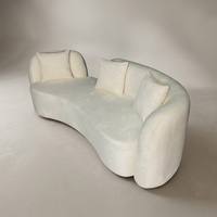 Canapé modulaire en tissu moderne en forme de L, en velours blanc, avec mousse haute densité, pour salon, centre commercial, salle à manger, événements de mariage