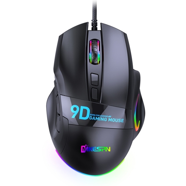 Wholesale MKESPN X10 9 Button RGB Backlit Wired Full Speed Macro Definition Gaming Mouse