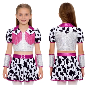 Disfraz de Vaquera para Niñas de 4 a 14 Años, Conjunto con Top Corto, Falda y Puños para Fiestas de Disfraces, Eventos Temáticos y Actuaciones - Product Image 2