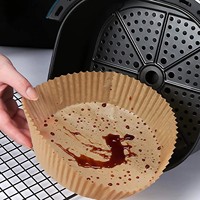 Papiers de cuisson jetables antiadhésifs, résistants à l'huile, écologiques, compatibles four, marron, pour friteuse à air, usage cuisine