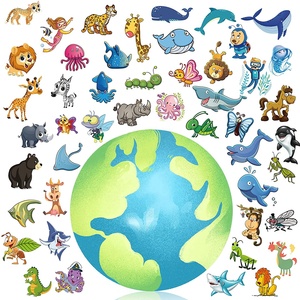 สติกเกอร์รอย<span class=keywords><strong>สัก</strong></span>ชั่วคราวกันน้ำออกแบบลายการ์ตูนรูปสัตว์สำหรับใบหน้าของเด็ก - Product Image 2