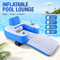Balsa Flotante Inflable Doble de PVC para Adultos, para Uso en Piscinas, Modelo 167/109cm